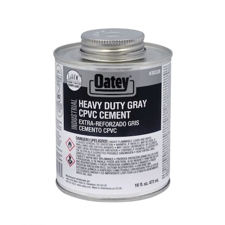 Oatey CPVC INDUSTRIAL CEMENT, 16 OZ, OPAQUE LIQUID, GRAY 30328